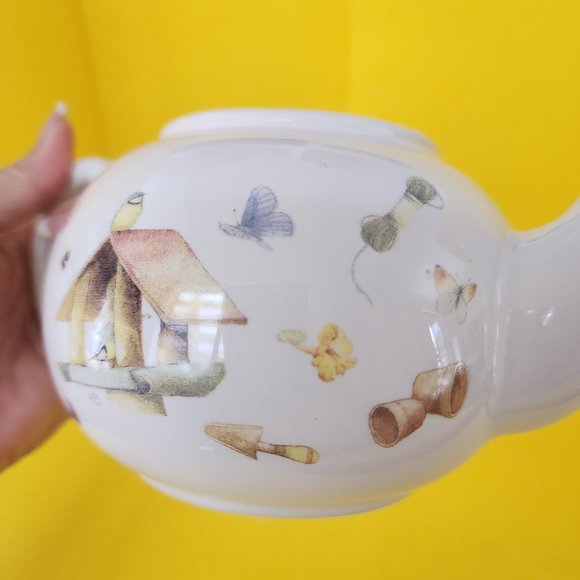 Teapot Hallmark Marjolein Bastin Nature's Sketchbook Gardening Pot Tools Birds - Picture 9 of 16